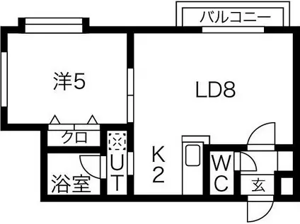 ノヴァ二十四軒(1LDK/3階)の間取り写真
