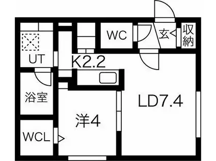 FIORITURA NISHIMACHI(1LDK/3階)の間取り写真