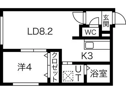 RS3-2(1LDK/1階)の間取り写真