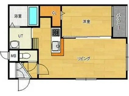 ラカーサフェリーチェ琴似(1LDK/3階)の間取り写真