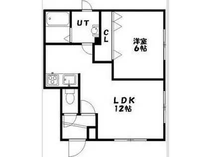 HARMONY8・9(1LDK/1階)の間取り写真