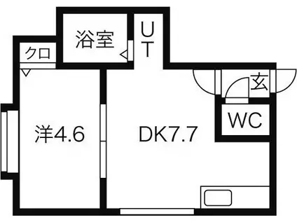 ラ・ターシュ(1DK/2階)の間取り写真