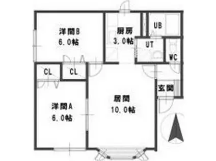 ルミエール122(2LDK/3階)の間取り写真