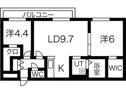 GRANMODE西町南(2LDK/3階)の間取り写真