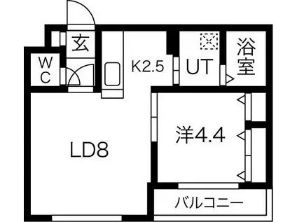 プルミエ発寒(1LDK/4階)の間取り写真