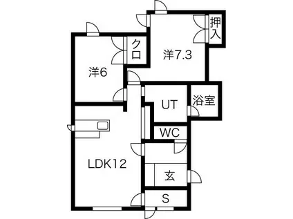 MEZON WATANABE(2SLDK/2階)の間取り写真