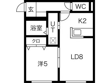 ニアステーション宮の沢(1LDK/4階)の間取り写真