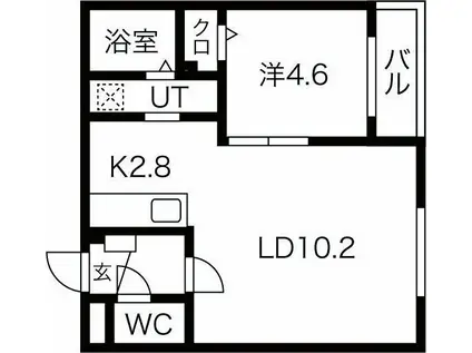 サンステージ宮の沢ST(1LDK/2階)の間取り写真