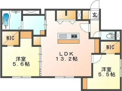 R-FINO MIYANOSAWA(2LDK/3階)の間取り写真