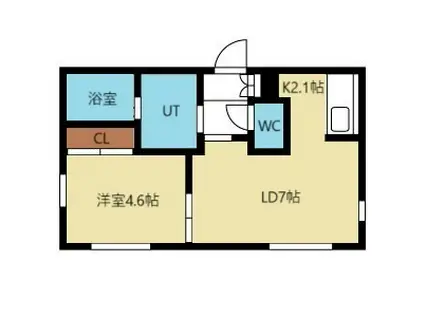 ハピネス発寒(1LDK/2階)の間取り写真