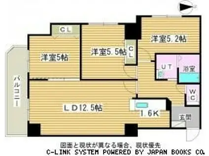 シャンティ発寒南(3LDK/7階)の間取り写真