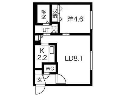 RING COMMONS(1LDK/4階)の間取り写真