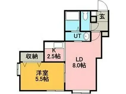ハウスオブマーキスⅢ(1LDK/2階)の間取り写真