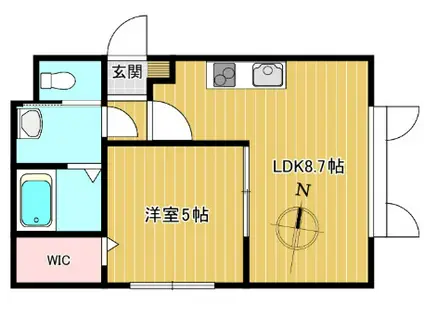 シティパレス発寒(1LDK/2階)の間取り写真