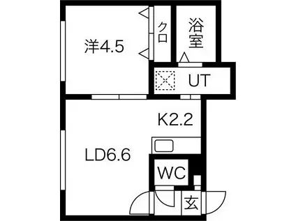 札幌市東西線 発寒南駅 徒歩6分 4階建 築10年(1LDK/3階)の間取り写真