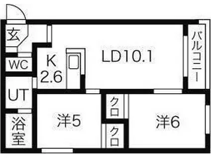 ソレイユ(2LDK/3階)の間取り写真