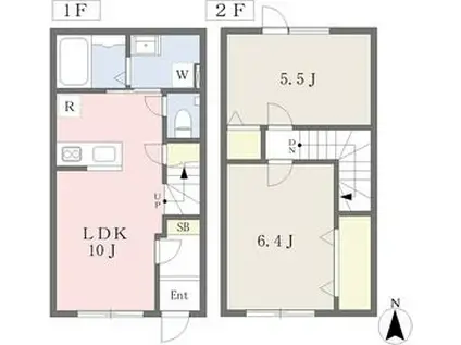 レトアデュエット発寒Ⅱ-D(2LDK/1階)の間取り写真