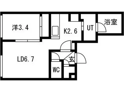 PARTENZA(1LDK/3階)の間取り写真