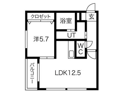 PRESCELTO手稲本町(1LDK/3階)の間取り写真