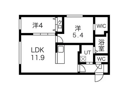 札幌市東西線 琴似駅(札幌市営) 徒歩13分 4階建 築1年(2LDK/4階)の間取り写真