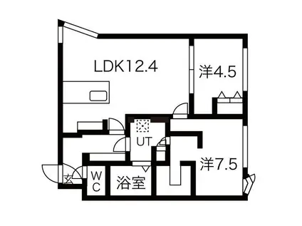 レブニーズザ・レジデンス二十四軒セカンド(2LDK/3階)の間取り写真