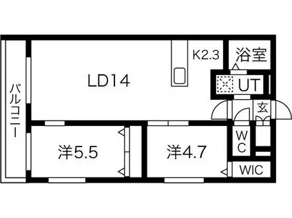 ピカデリー琴似(2LDK/3階)の間取り写真