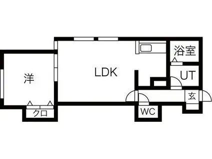 サンテラス手稲本町Ⅴ(1LDK/1階)の間取り写真