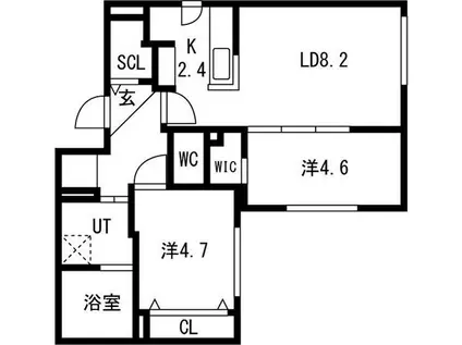 PARTENZA(2LDK/4階)の間取り写真