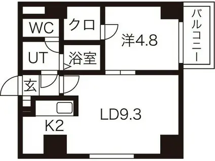 リーバ・デル・マーレ(1LDK/3階)の間取り写真