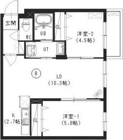 アートレータ発寒(2LDK/4階)の間取り写真