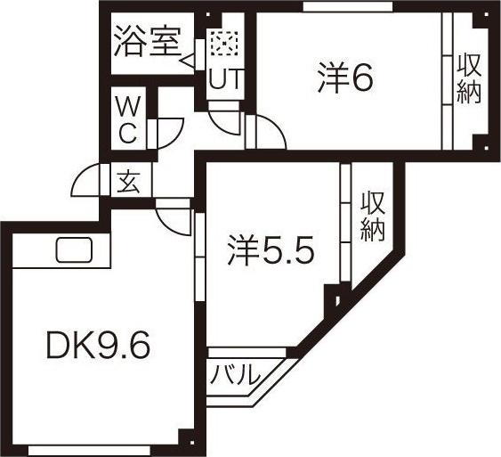 ハイツ2・1(2LDK/4階)の間取り写真