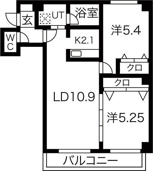 LASA宮の沢(2LDK/2階)の間取り写真
