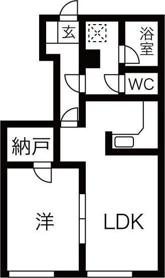 ウエストエイト(1LDK/3階)の間取り写真