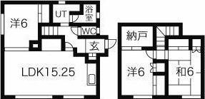札沼線 八軒駅 徒歩5分 2階建 築55年(3SLDK)の間取り写真