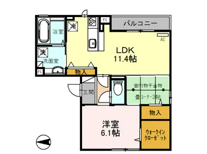 ルネ舟木 1(2LDK/2階)の間取り写真