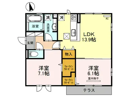 PASTORALCOURTSENRI(2LDK/1階)の間取り写真
