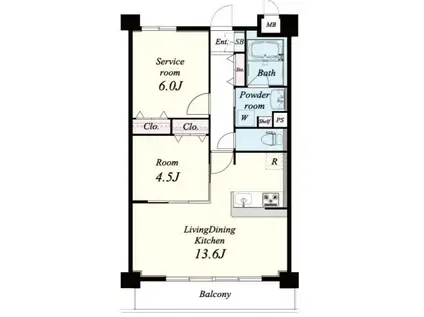 メゾンさわやか(2LDK/1階)の間取り写真