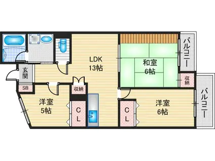 ベルカーサ(3LDK/2階)の間取り写真