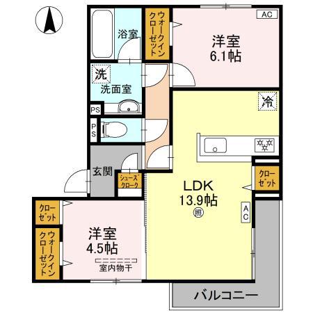 D-RESIDENCE南茨木(2LDK/3階)の間取り写真