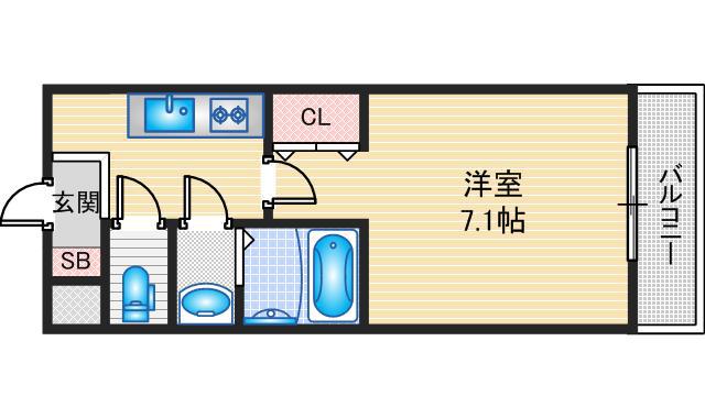KORE・YIELD千里丘(1K/2階)の間取り写真