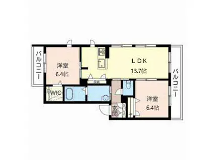 アトリエール茨木(2LDK/3階)の間取り写真