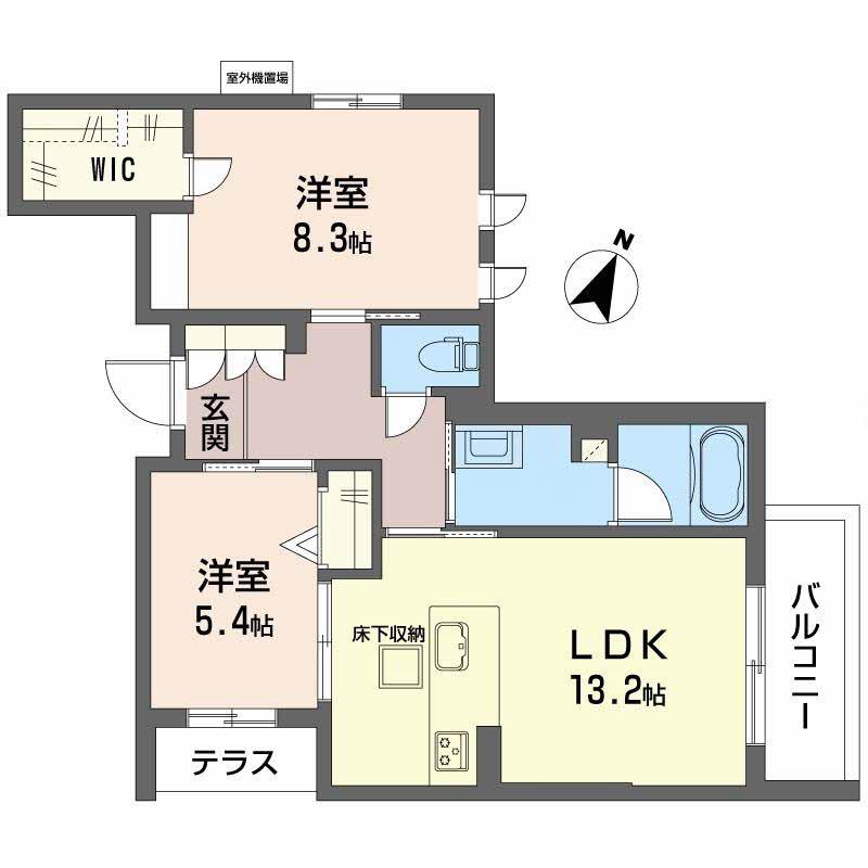 シャーメゾン ラヴィ(2LDK/1階)の間取り写真