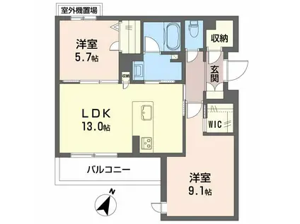 シャーメゾン ラヴィ(2LDK/2階)の間取り写真