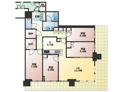 ジオタワー高槻ミューズガーデン(4LDK/15階)の間取り写真