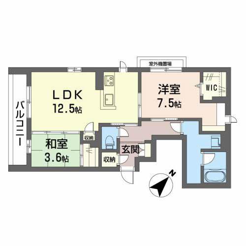 LA MAISON ROSE(2LDK/1階)の間取り写真