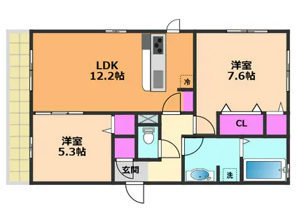 メゾンボヌール(2LDK/3階)の間取り写真