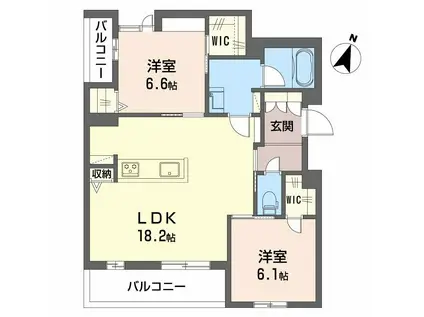 フォレナ山田東(2LDK/2階)の間取り写真