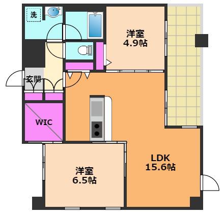アーバネックス高槻芥川(2LDK/9階)の間取り写真