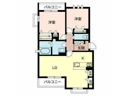 SHAMAISON VERDE(2LDK/3階)の間取り写真