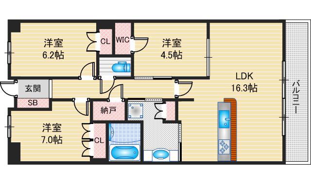ジークレフ千里青葉丘(3LDK/8階)の間取り写真